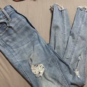 Distressed Blue Jeans